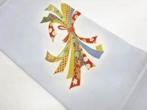 塩瀬金彩束ね熨斗に古典柄模様名古屋帯